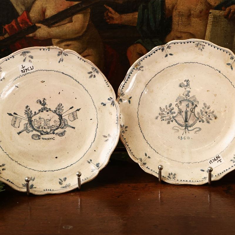 Cinque Piatti in Maiolica