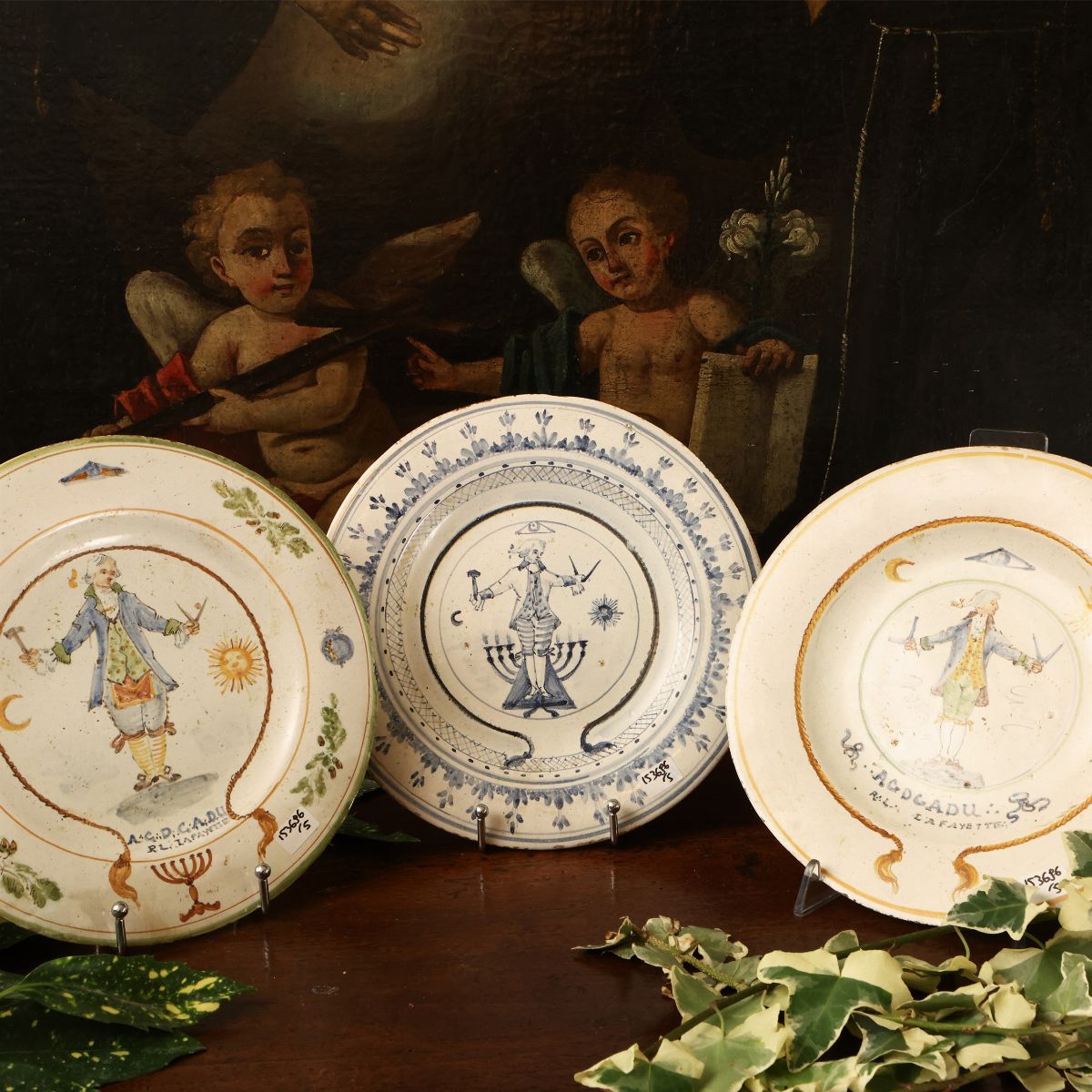 Cinque Piatti in Maiolica
