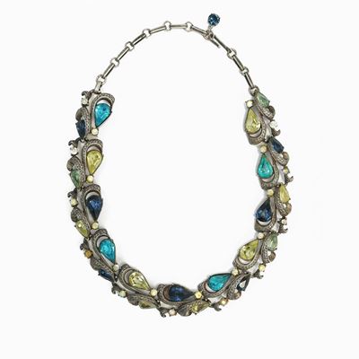 Collana in Metallo e Cristalli Colorati