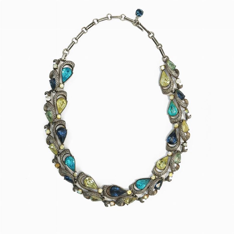 Collana in Metallo e Cristalli Colorati