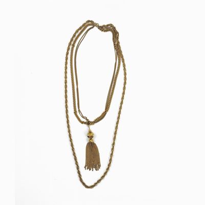 Collana Multifilo in Metallo Giallo