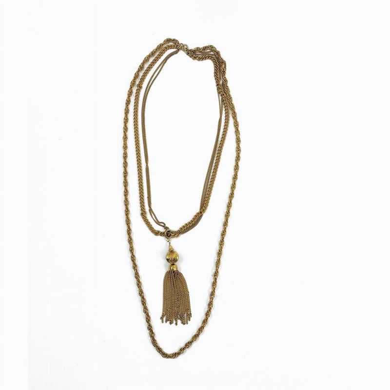 Collana Multifilo in Metallo Giallo