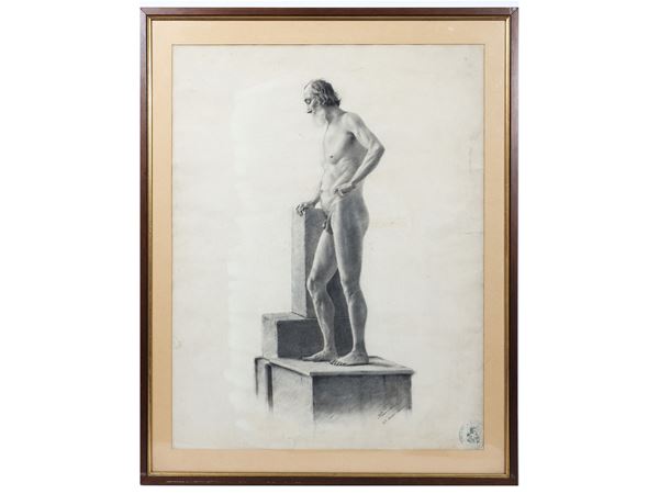 Silvio Zocchi - Nudo maschile accademico 1882