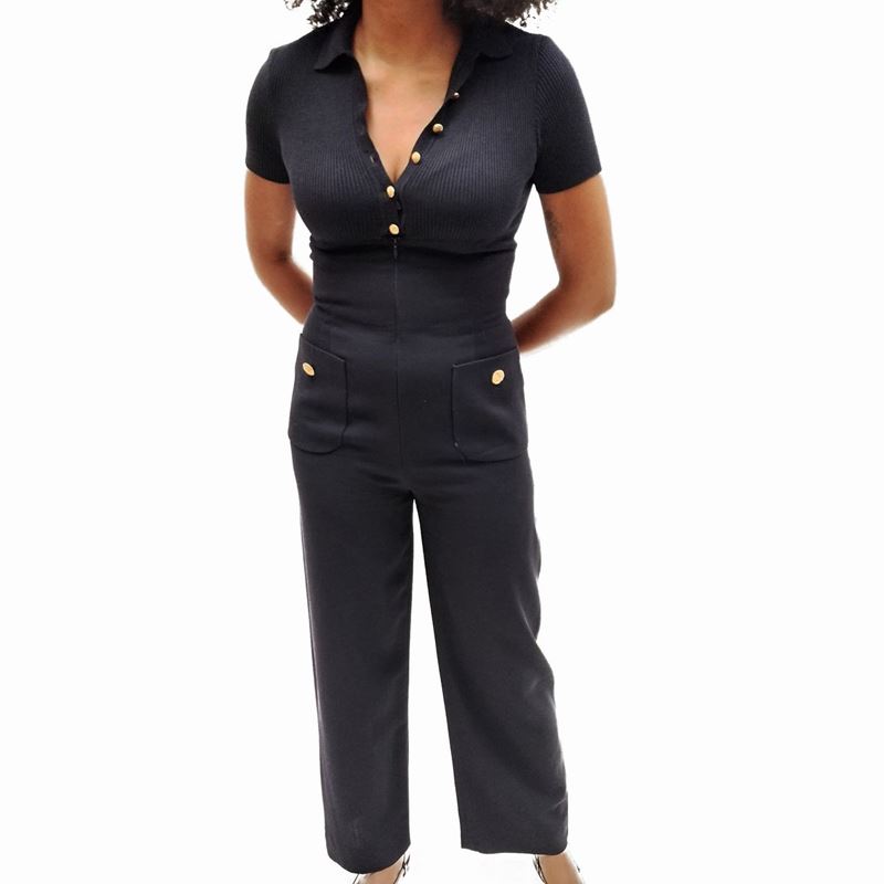 Valentino Boutique, tuta in tessuto di lana blu