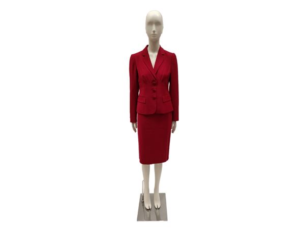 Moschino Cheap and Chic, tailleur in tessuto di lana rosso