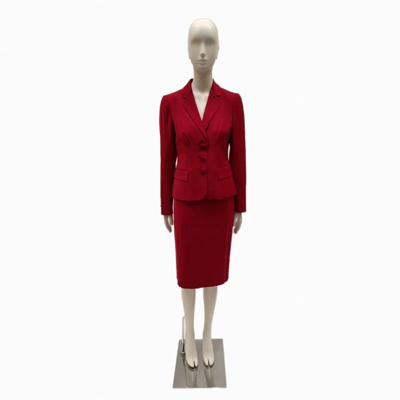 Moschino Cheap and Chic, tailleur in tessuto di lana rosso