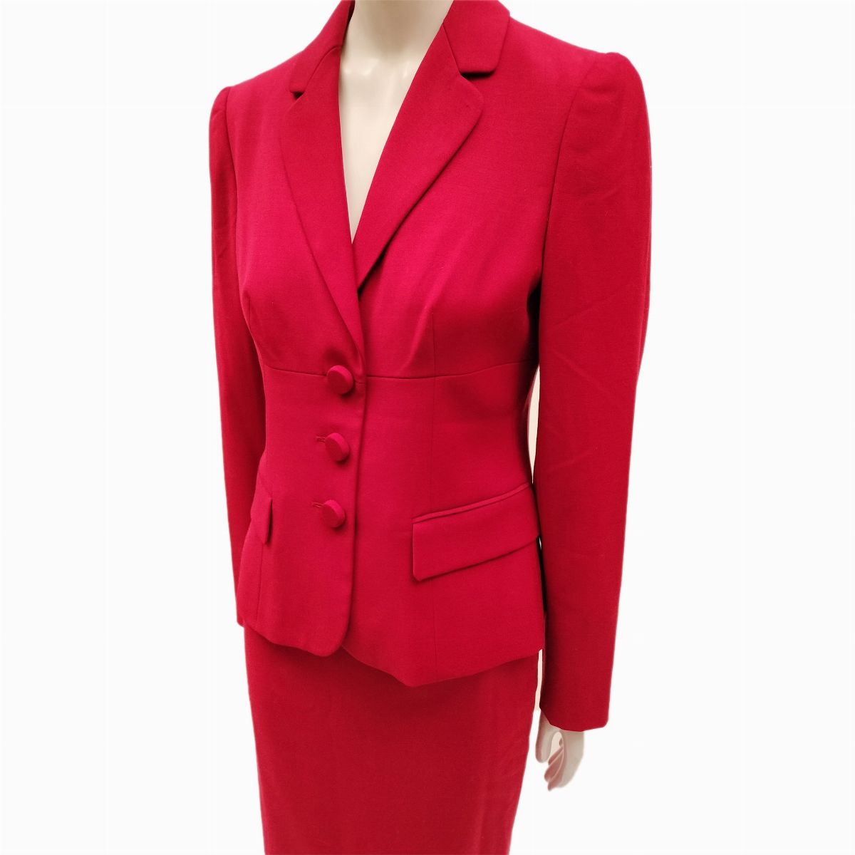 Moschino Cheap and Chic, tailleur in tessuto di lana rosso