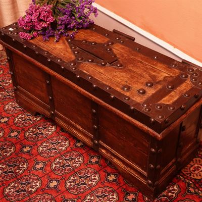 Antico Forziere in Legno Tenero