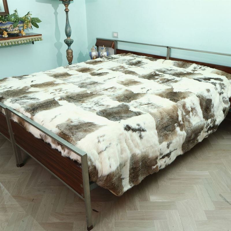 Letto Matrimoniale in Palissandro e Metallo