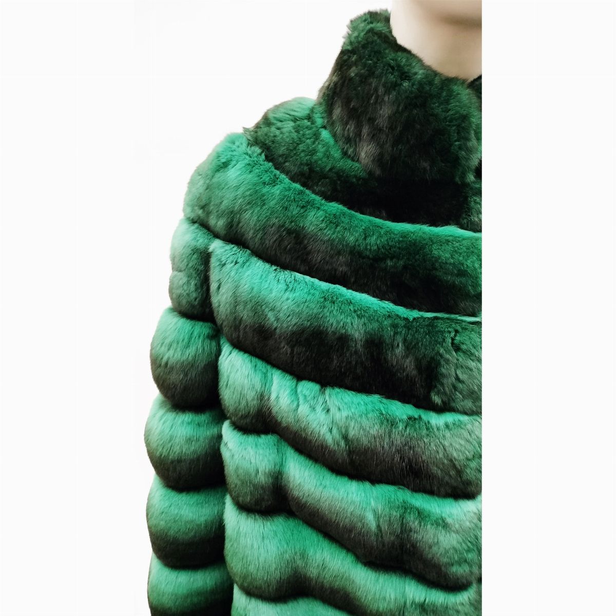 Pelliccia in cincillà verde