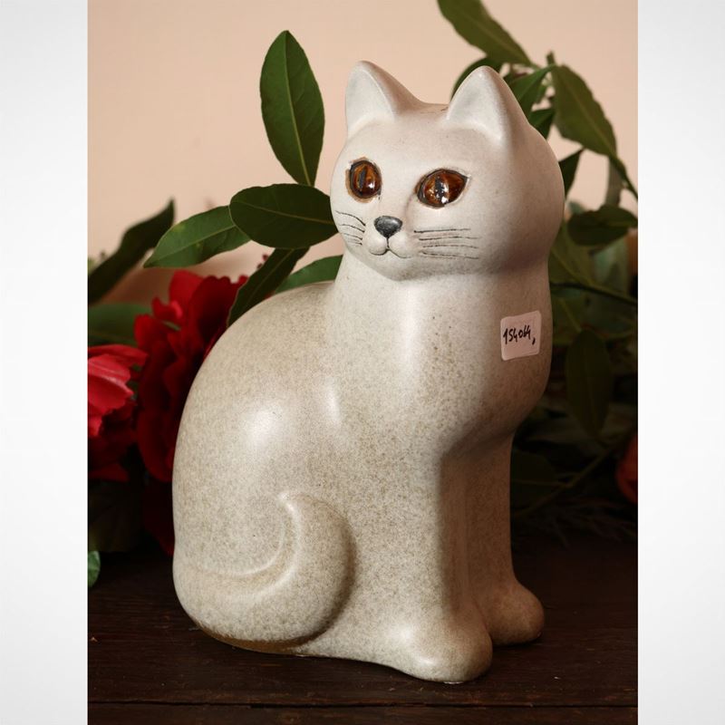 Gatto in Ceramica, Lisa Larson Studio per Gustavsberg