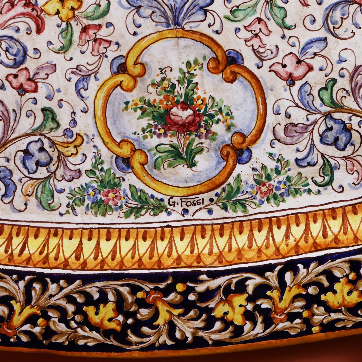 Monumentale Vassoio da Parata in Ceramica, G. Fossi