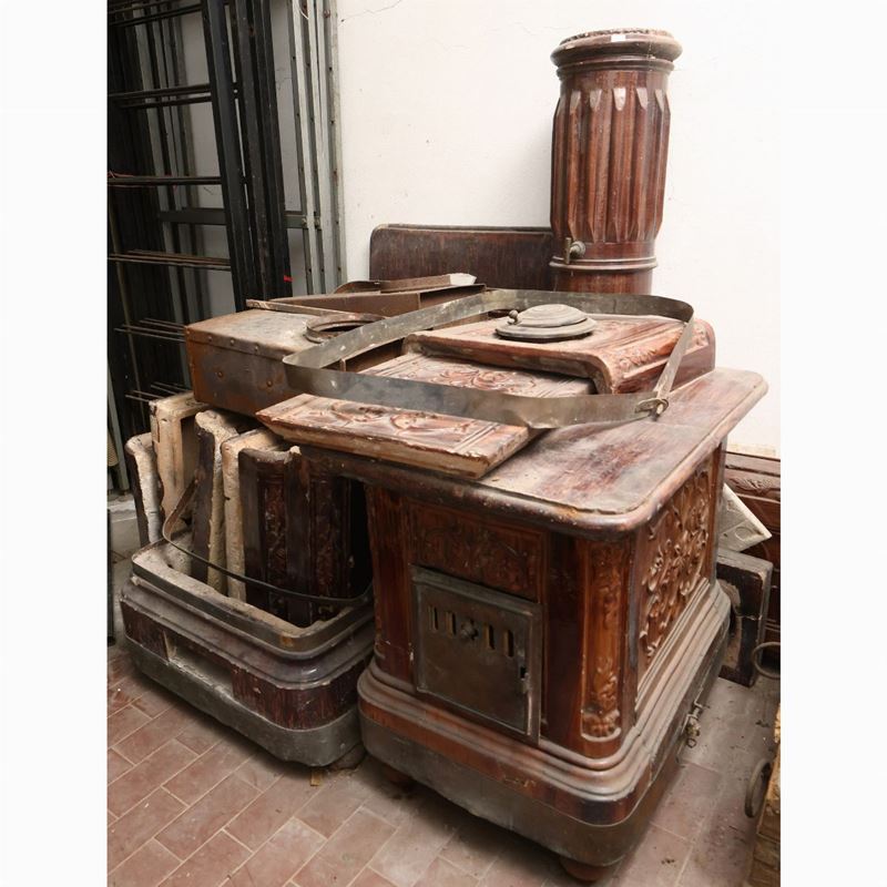 Stufa D'epoca in Terracotta Smaltata