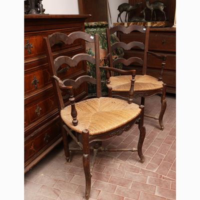 Coppia di Poltrone Rustiche in Faggio