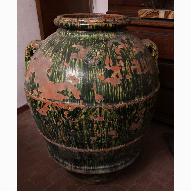 Grande Orcio in Terracotta Invetriata a Colaggio