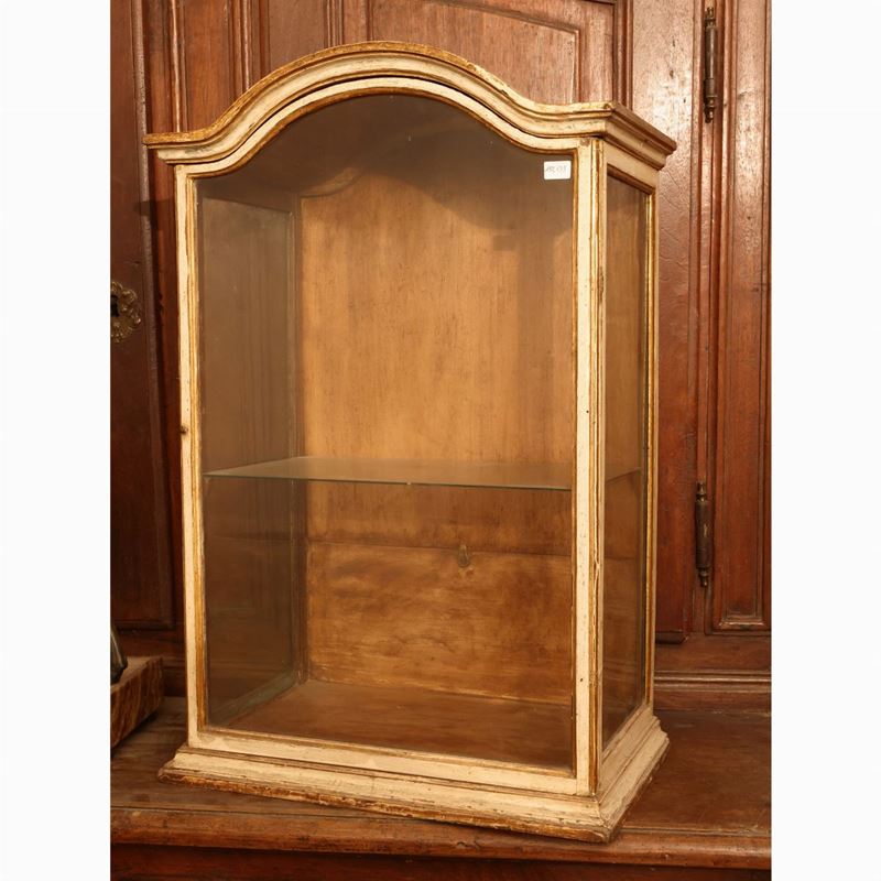 Teca da Tavolo per Collezioni in Legno Laccato e Dorato