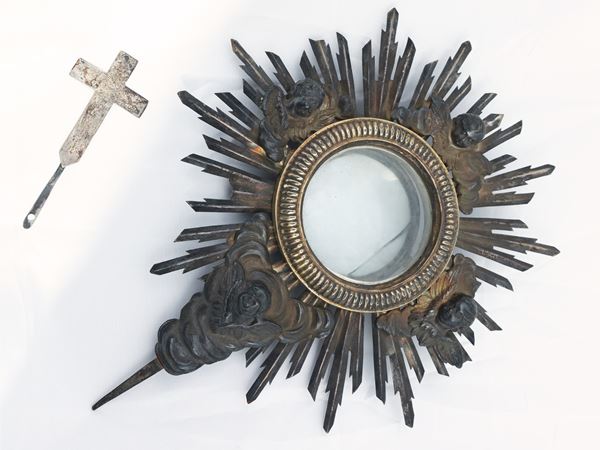 Monstrance in silver and silver vermeil, Genoa 19th century