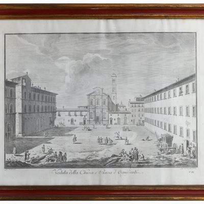 Veduta della Chiesa e Piazza D'ognissanti, da Giuseppe Zocchi