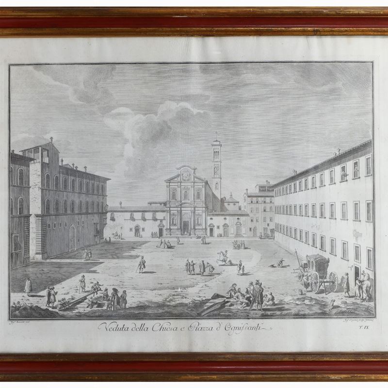 Veduta della Chiesa e Piazza D'ognissanti, da Giuseppe Zocchi