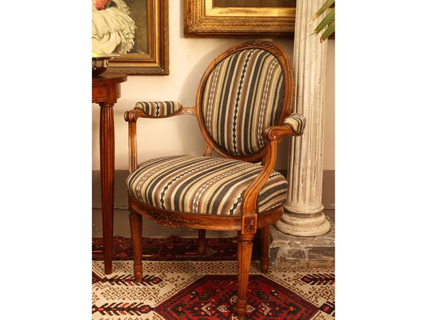 Walnut armchair