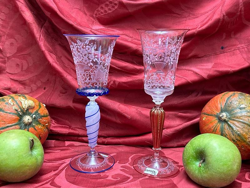 Due Calici da Collezione in Vetro di Murano, Raimondo Maddaluno