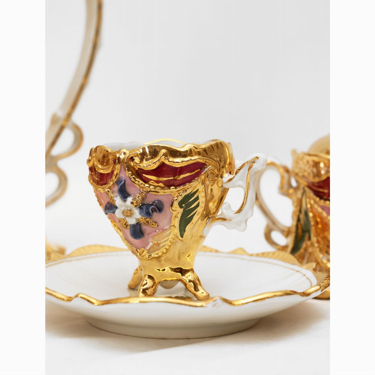 Servizio da Caffè in Porcellana Dorata