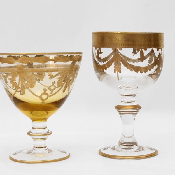 Two Murano glass goblets