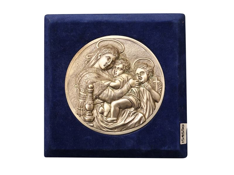 Placca a Bassorilievo in Bronzo Argentato, Vasco Cappuccini