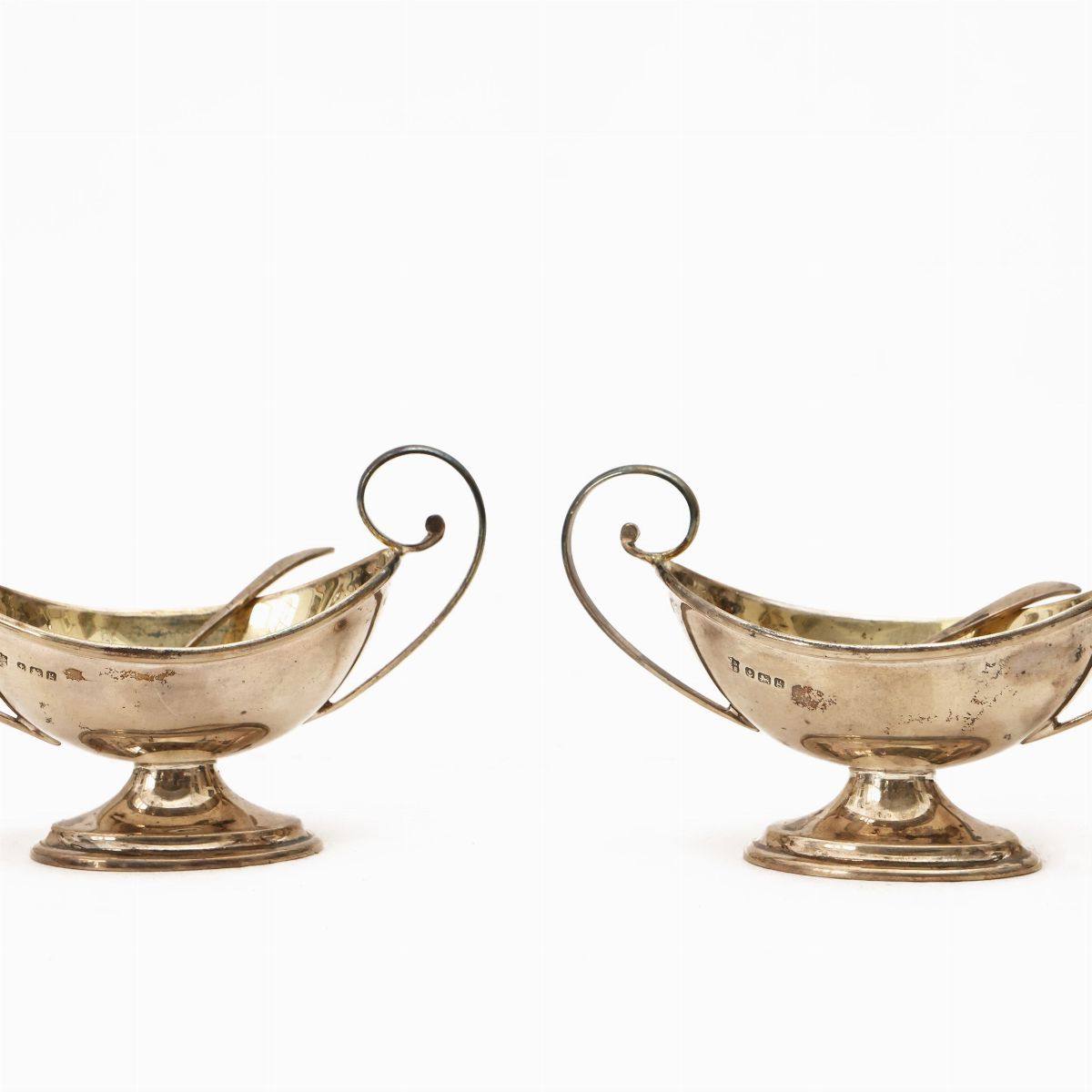 Coppia di Saliere a Navicella in Argento, Birmingham 1906