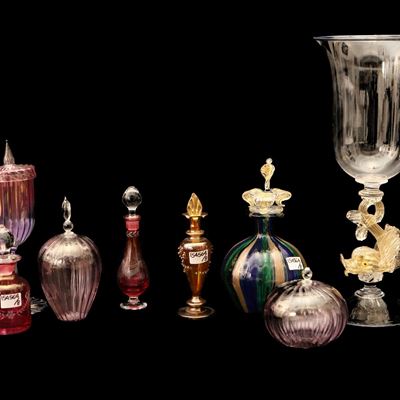 Lotto di Accessori in Vetro Soffiato di Murano