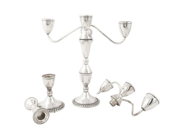 Coppia di candelabri in argento, Duchin