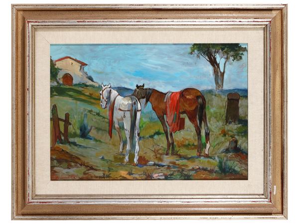 Aldo Affortunati - Countryside with horses