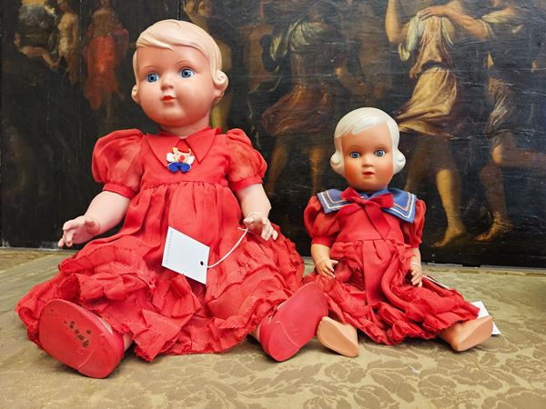 Due bambole in celluloide di manifattura tedesca