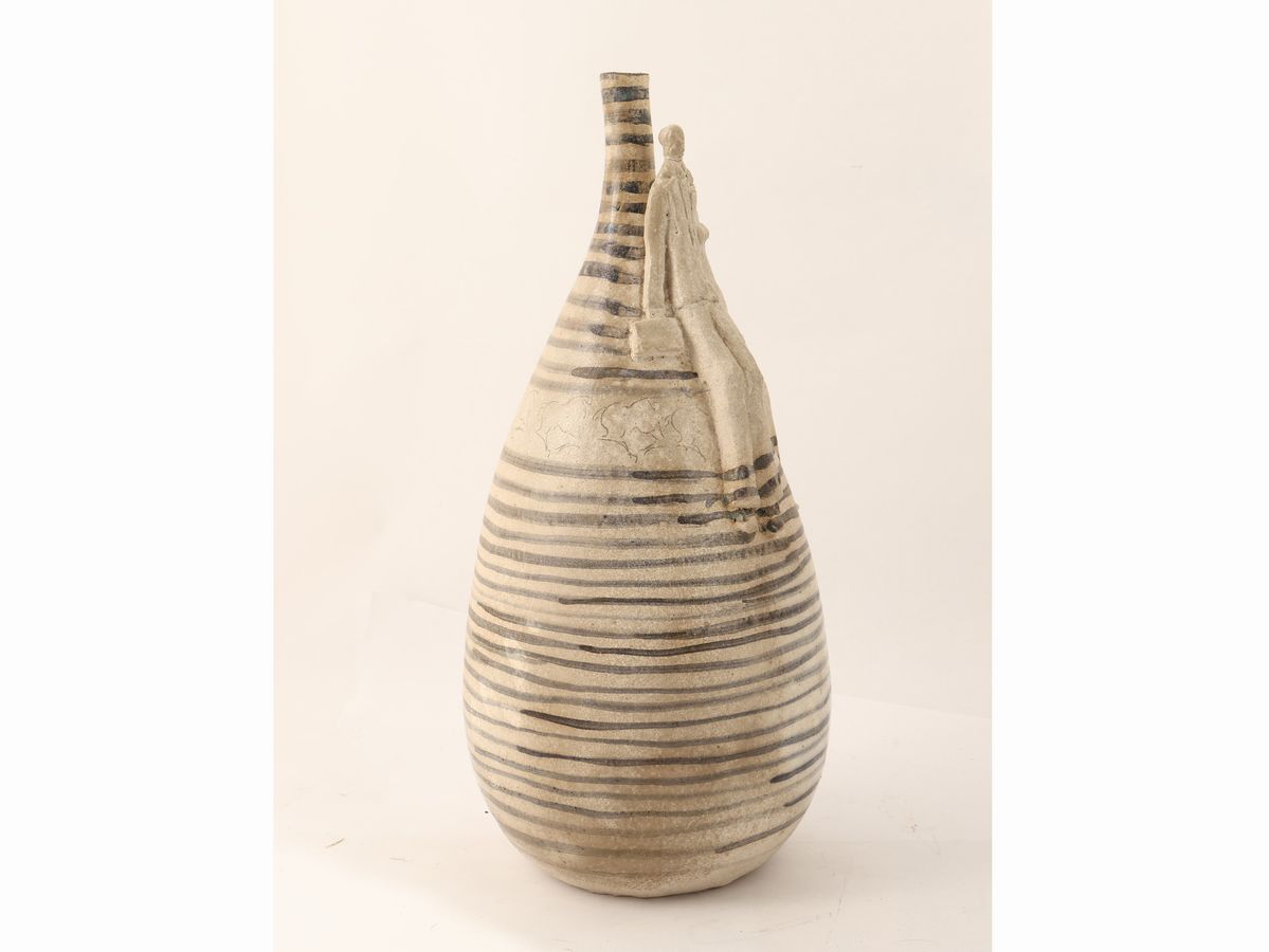 Paolo Staccioli - Vaso con Figure in Ceramica Invetriata, 2003