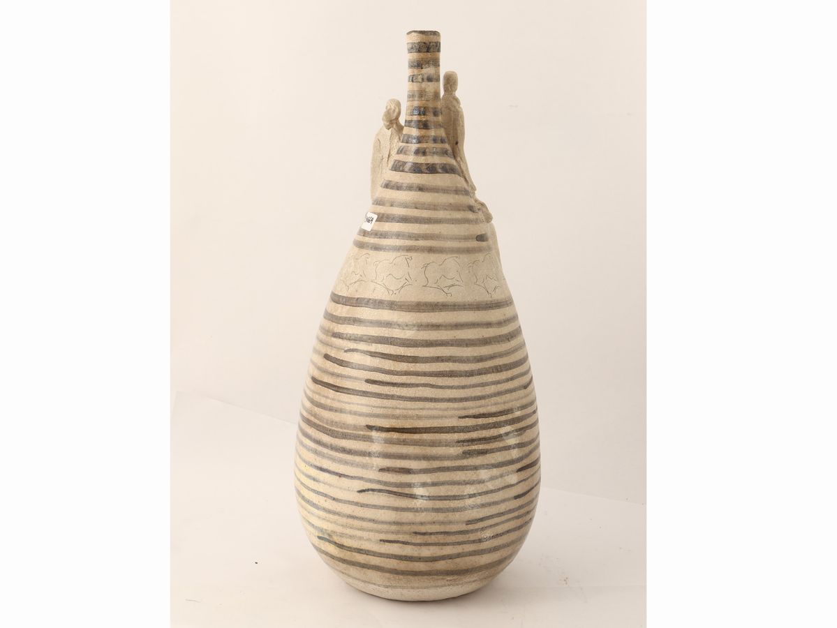 Paolo Staccioli - Vaso con Figure in Ceramica Invetriata, 2003