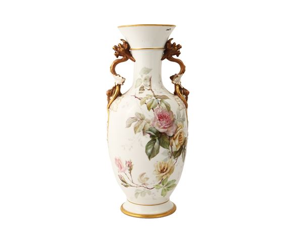 Grande vaso a balaustro in porcellana, Ginori