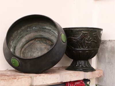 Due Portavasi D'epoca in Rame
