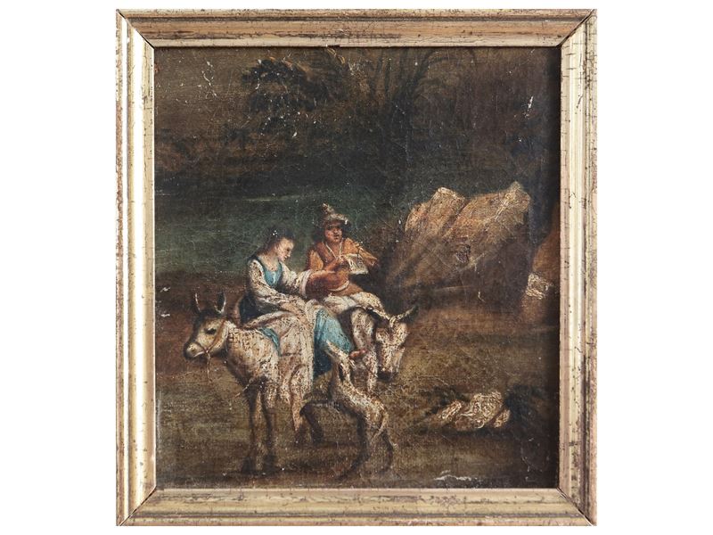 Scuola Fiamminga del XVII/XVIII Secolo - Paesaggio con Viandanti