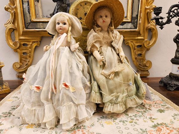 Two cloth dolls