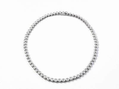 Collana Tennis in Oro Bianco con Diamanti