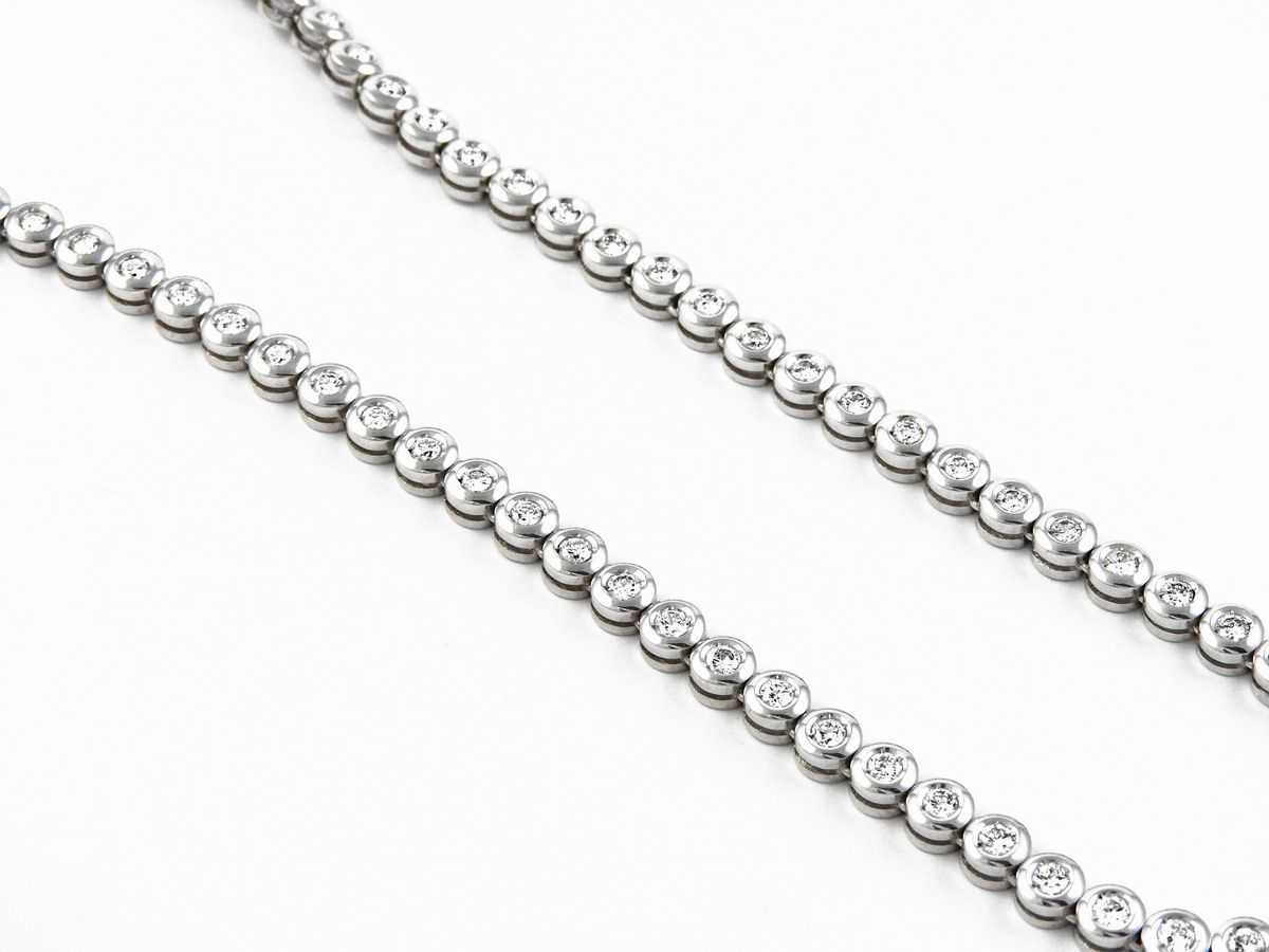 Collana Tennis in Oro Bianco con Diamanti