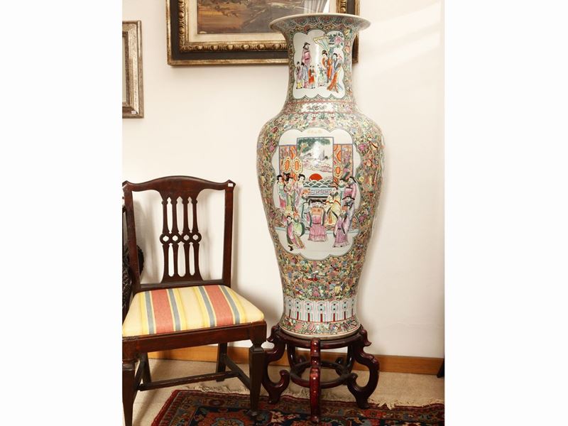 Monumentale Vaso a Balaustro in Porcellana