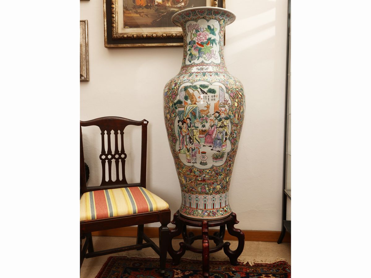 Monumentale Vaso a Balaustro in Porcellana