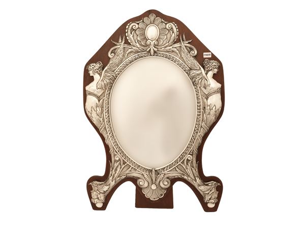 Large silver-framed dressing table mirror, London, 1891