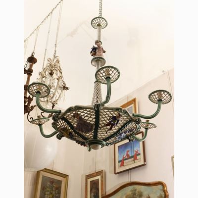 Lampadario in Ceramica Policroma di Bassano