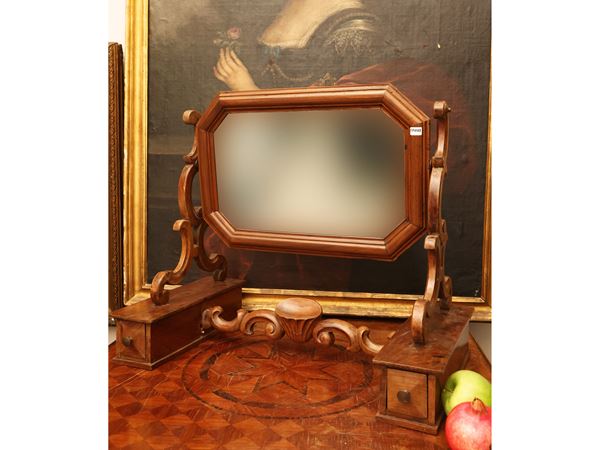 Psyche dressing table mirror in walnut  (second half of the 19th century)  - Auction The art of furnishing - Maison Bibelot - Casa d'Aste Firenze - Milano