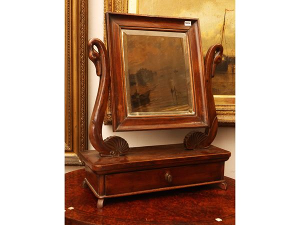 Psyche dressing table mirror in walnut  (second half of the 19th century)  - Auction The art of furnishing - Maison Bibelot - Casa d'Aste Firenze - Milano