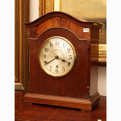 Orologio da Camino in Mogano ed Altri Legni