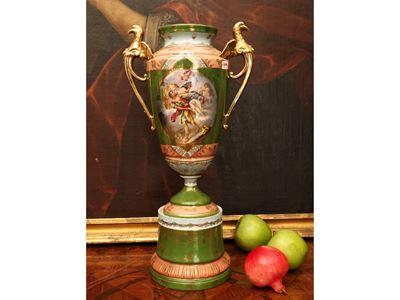 Grande Vaso Ad Anfora in Porcellana