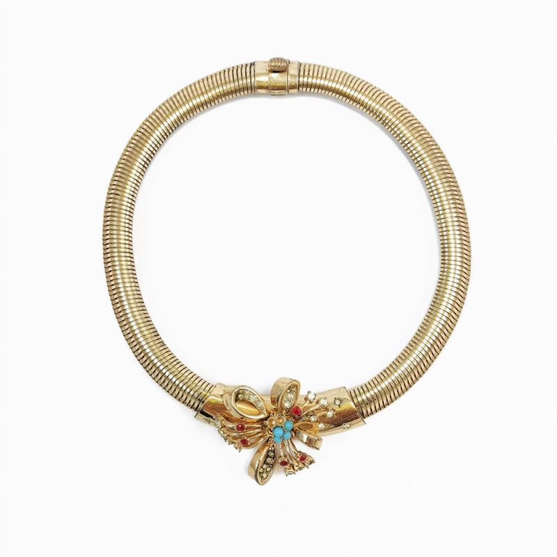 Coro, Collana a Coda di Topo in Metallo Giallo